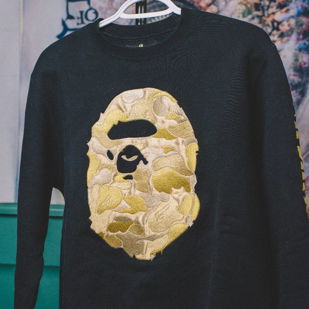 BAPE BLACK FW15 APE CREWNECK